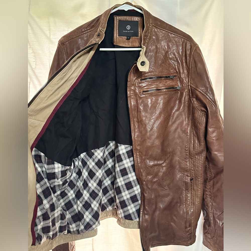 David Bitton Brown Leather Jacket
